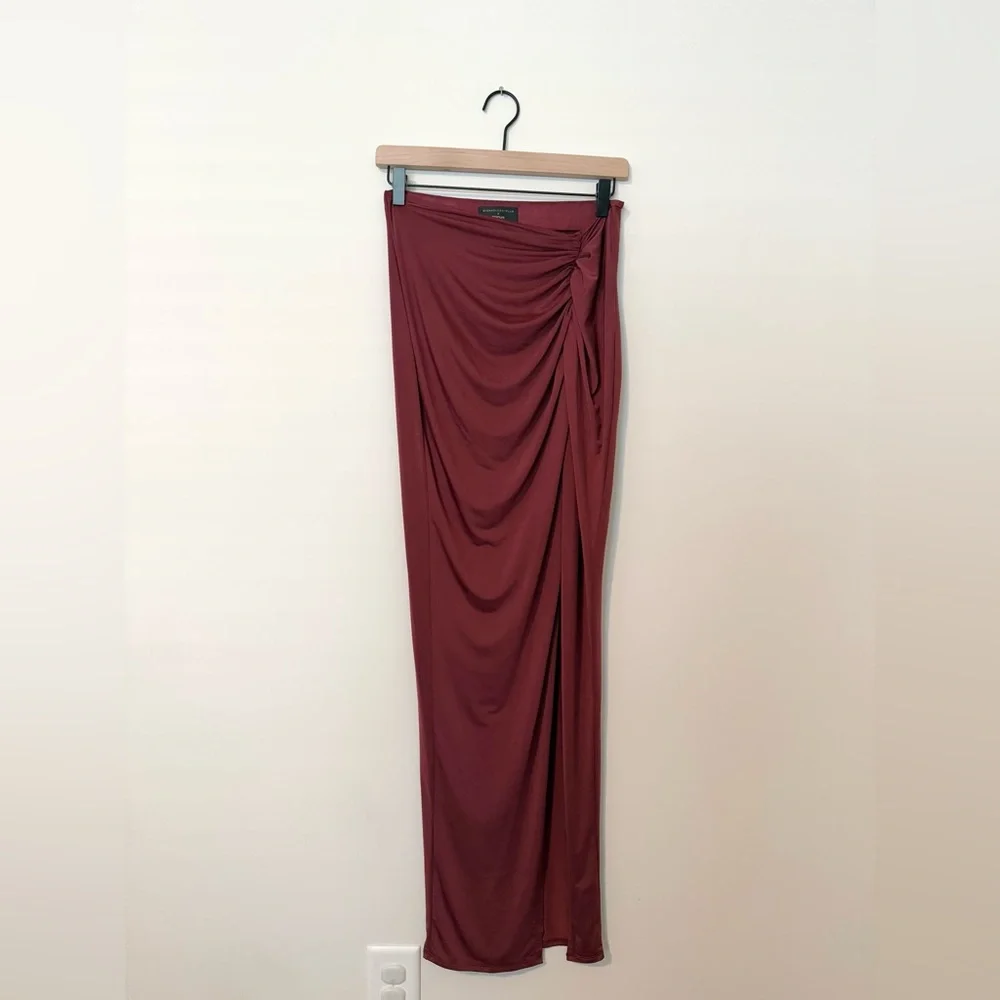 Michael Costello x REVOLVE NWT Leah Maxi Skirt in Maroon Size Small